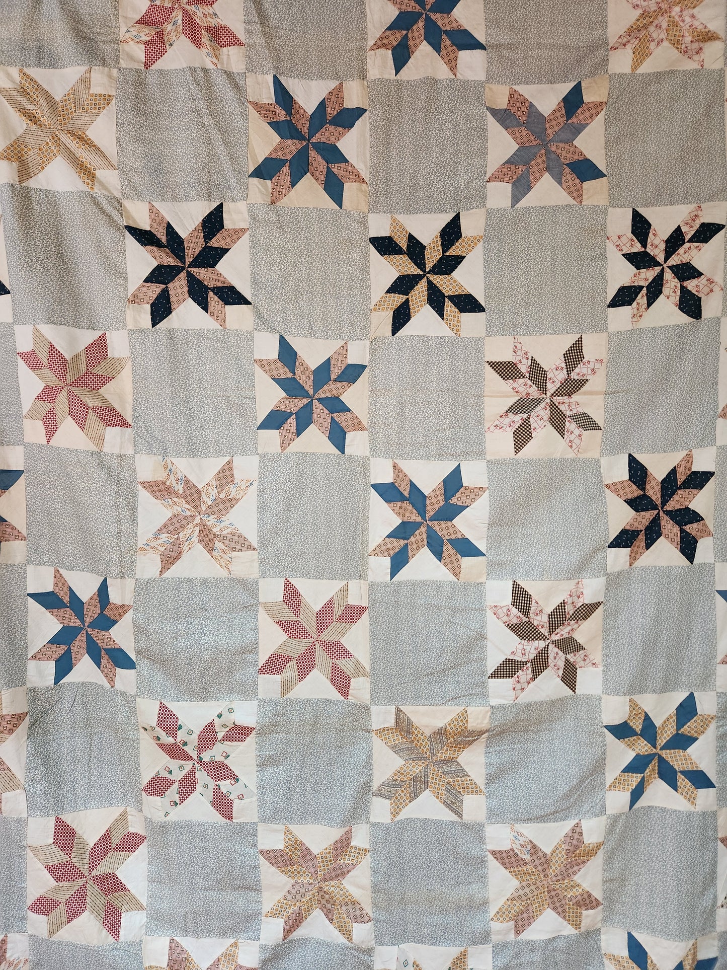 Vintage Stars Patchwork Quilt Top