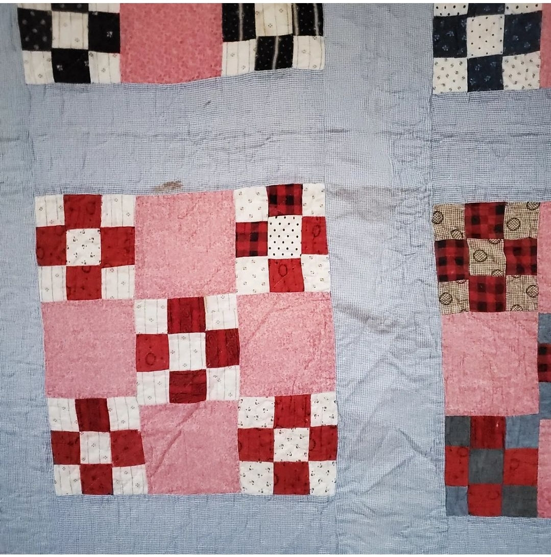 Antique 9 Patch Quilt, ca 1900