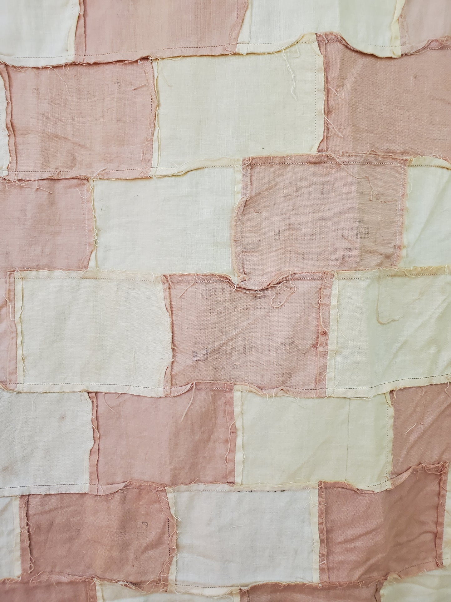 Tobacco Sack Quilt Top c1880