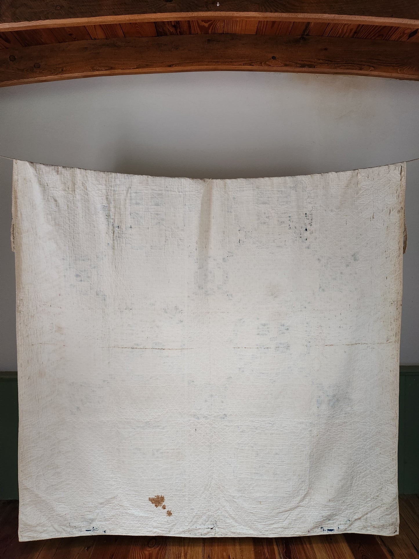 Blue and White 19th Century Antique Patchwork Quilt