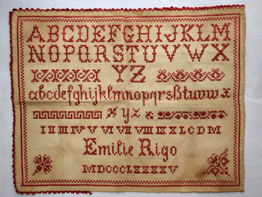 1885 Cross Stitch Sampler