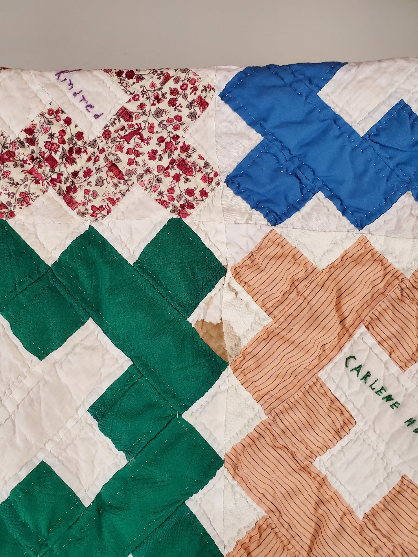 Feed Sack Album Quilt, ca 1970