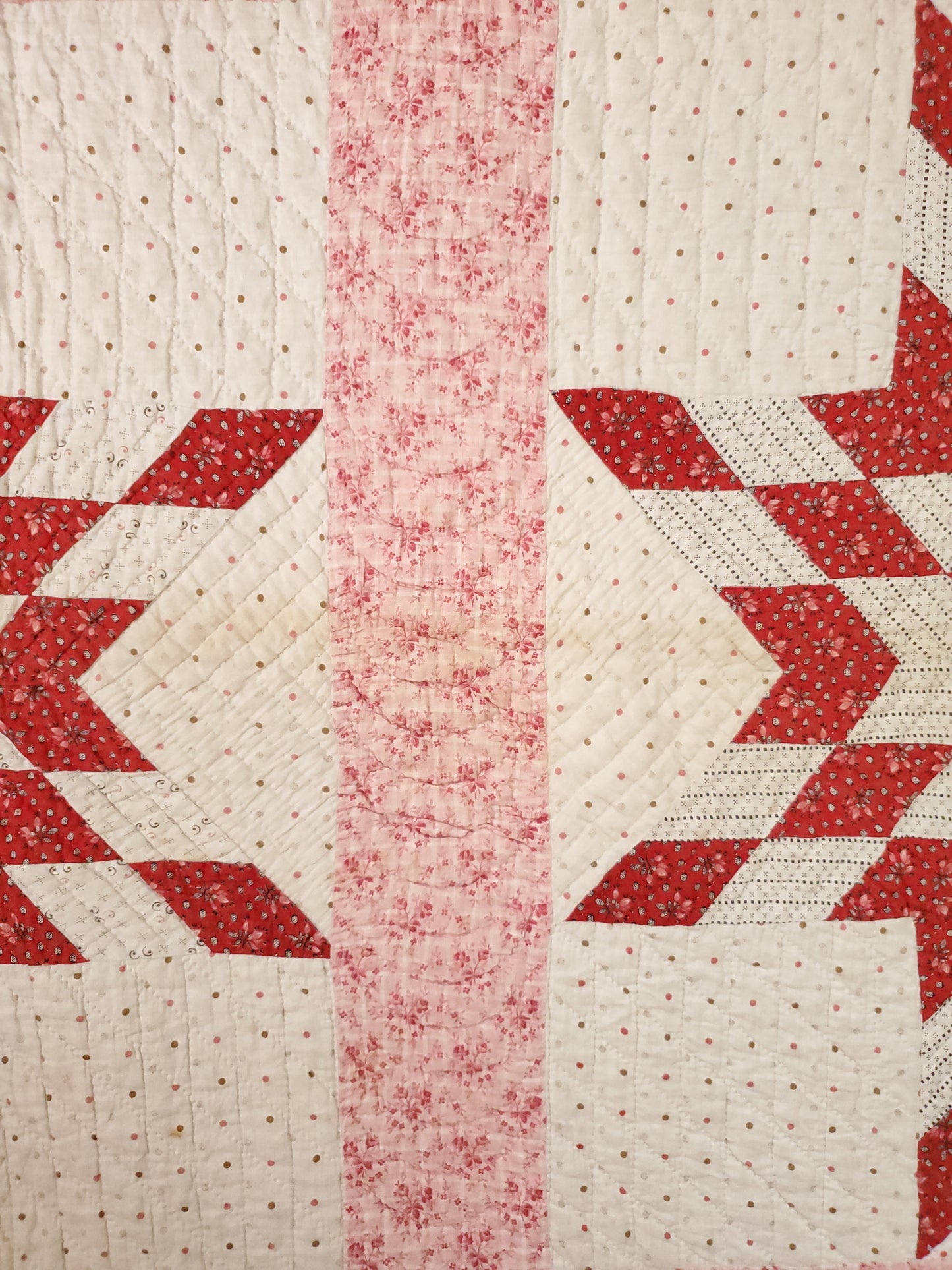 Antique Double Pink Star Quilt