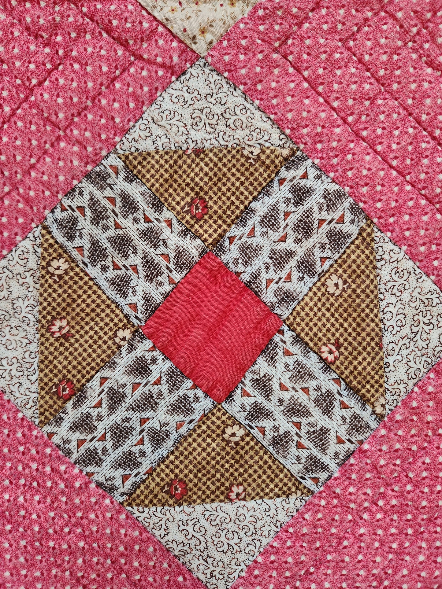 19th Century Pink Patchwork Quilt