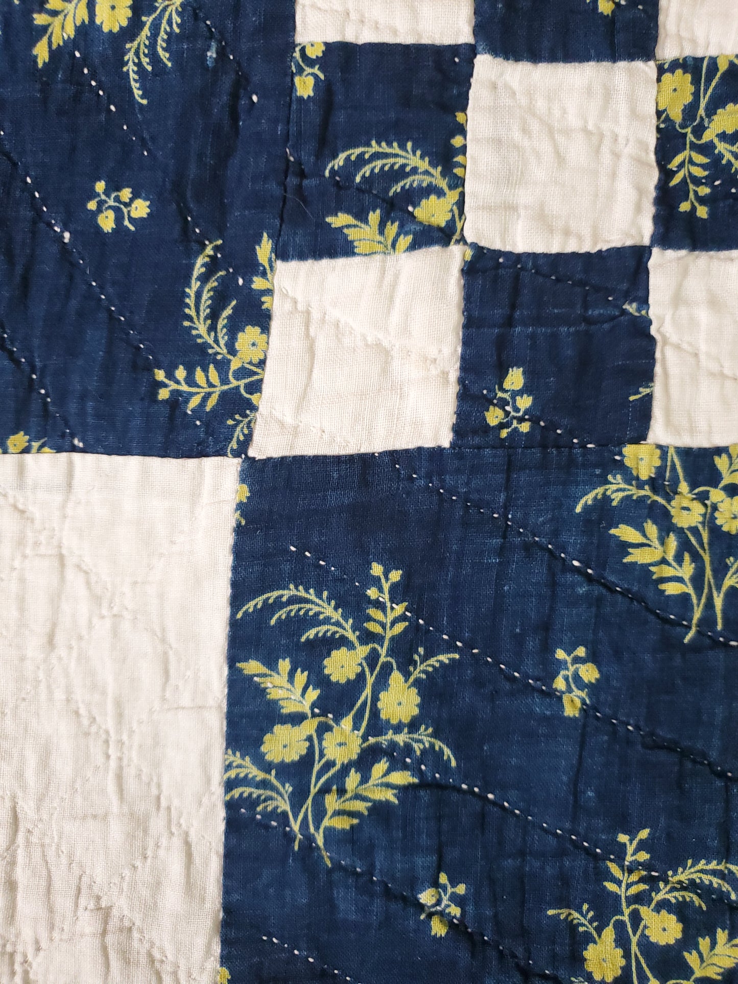 Lazy Daisy Indigo Antique Quilt