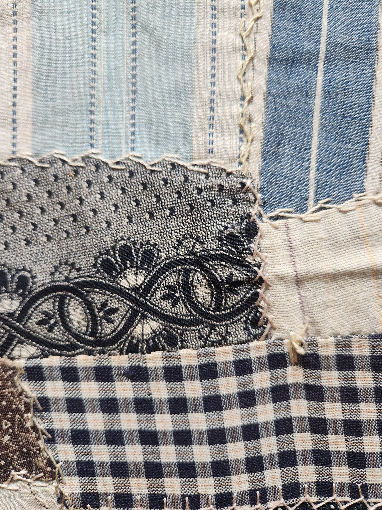 Antique Cotton Crazy Quilt c1890