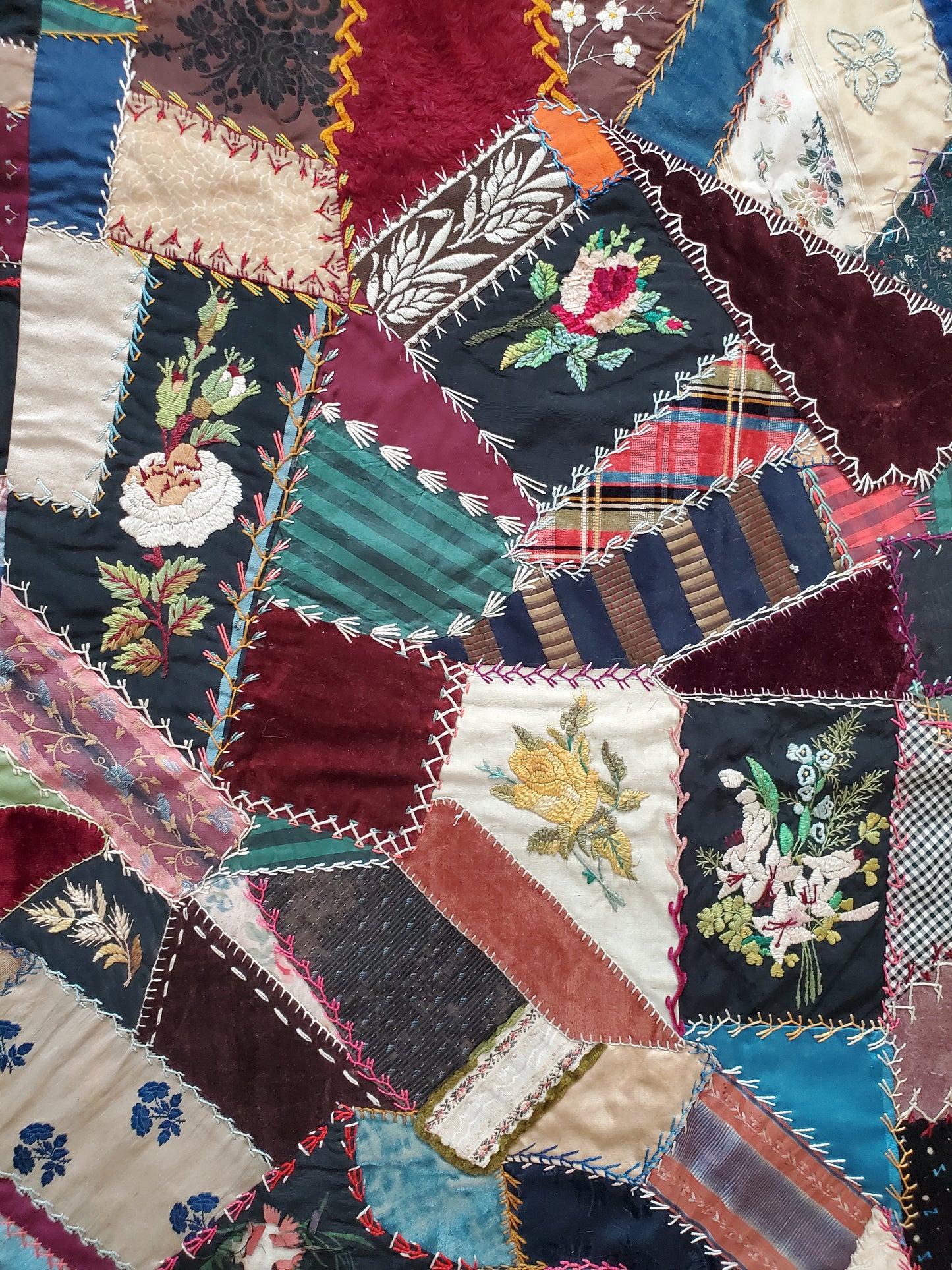 Victorian Crazy Quilt, Crib Size, ca 1890