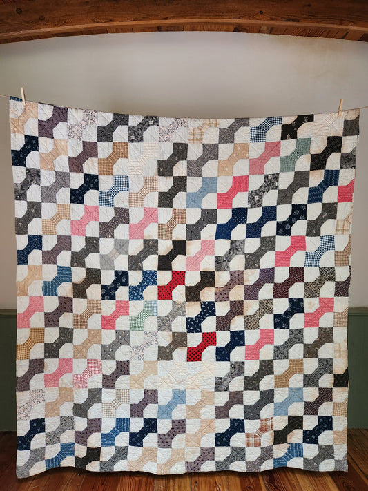 Antique Bow Tie Patchwork Quilt c1900