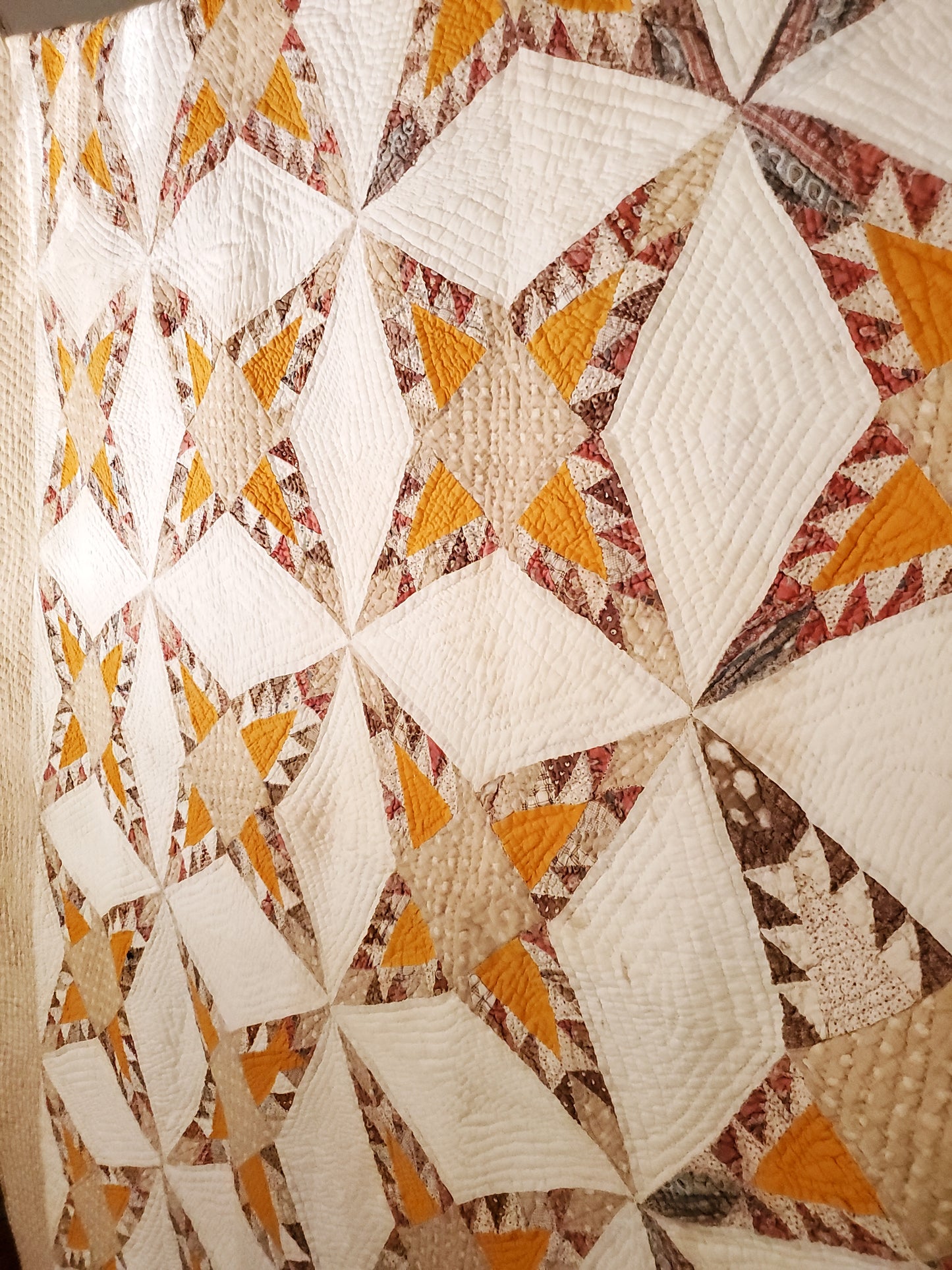 Antique Pine Burr Quilt, 19th Century