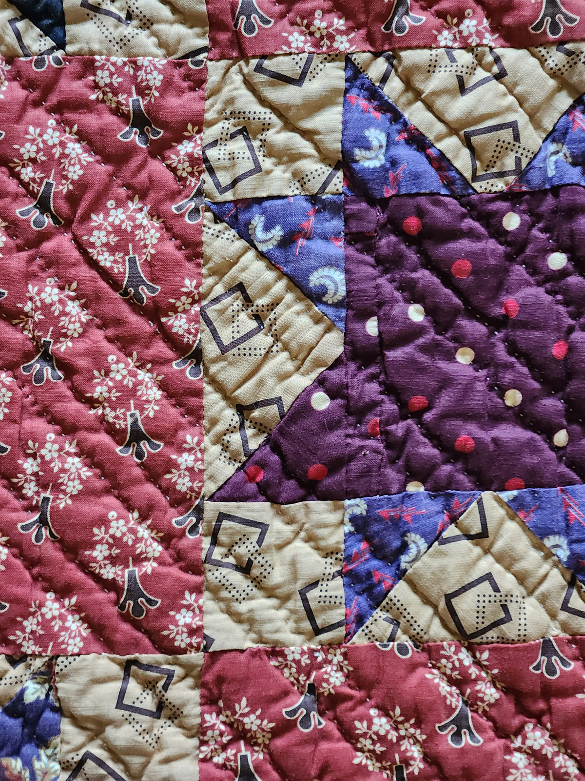 19th Century Purple Evening Star Quilt