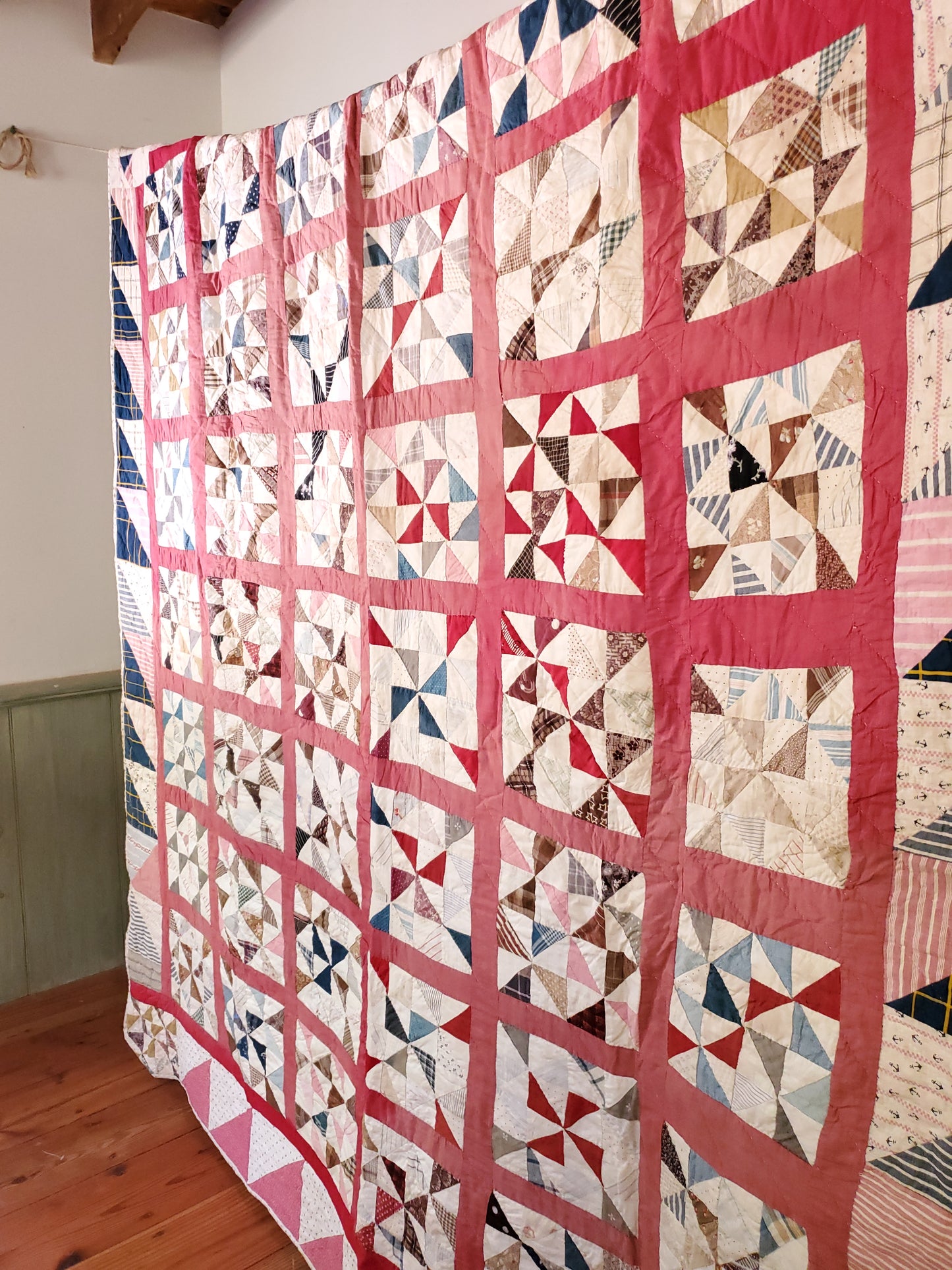 Antique Scrappy Patchwork Quilt, ca 1900