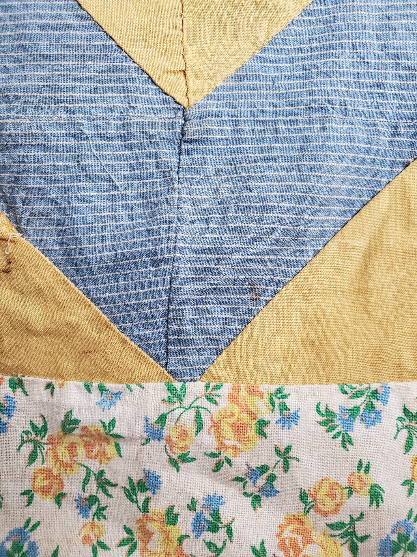 Vintage Feed Sack Quilt Top, Mid 20th Cent