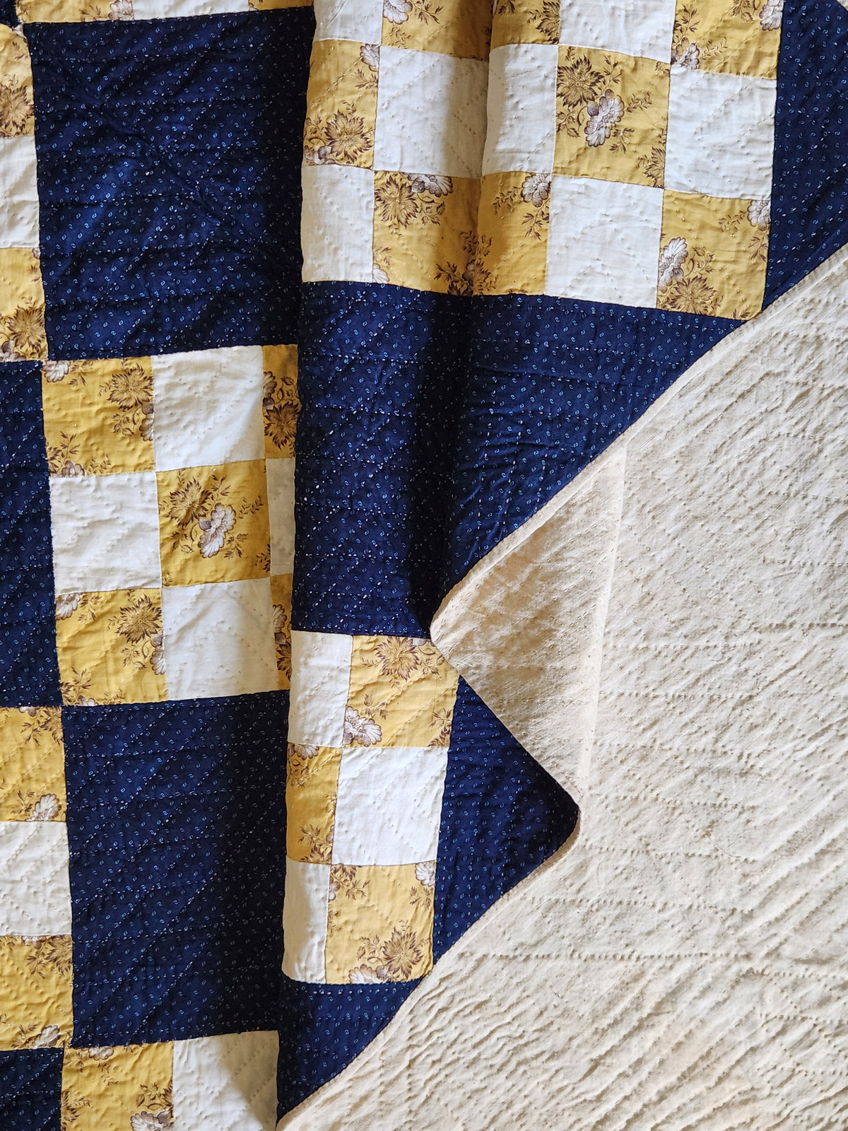 Antique 19th Century Nine Patch Quilt