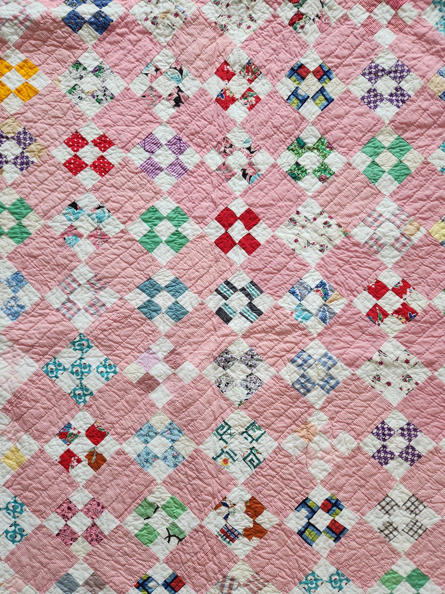 Vintage Nine Patch Quilt c1950