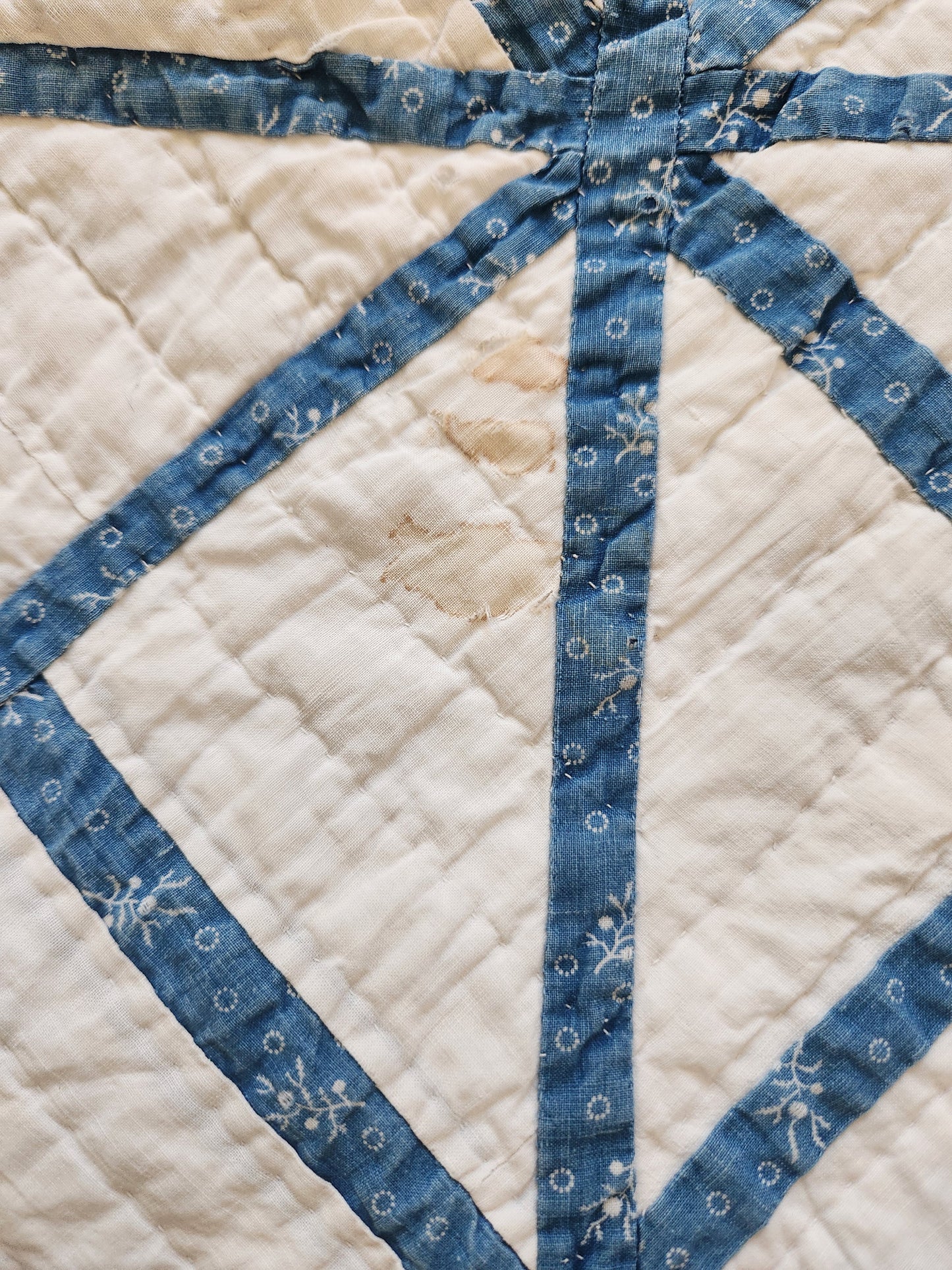 19th Century Blue and White Antique Quilt