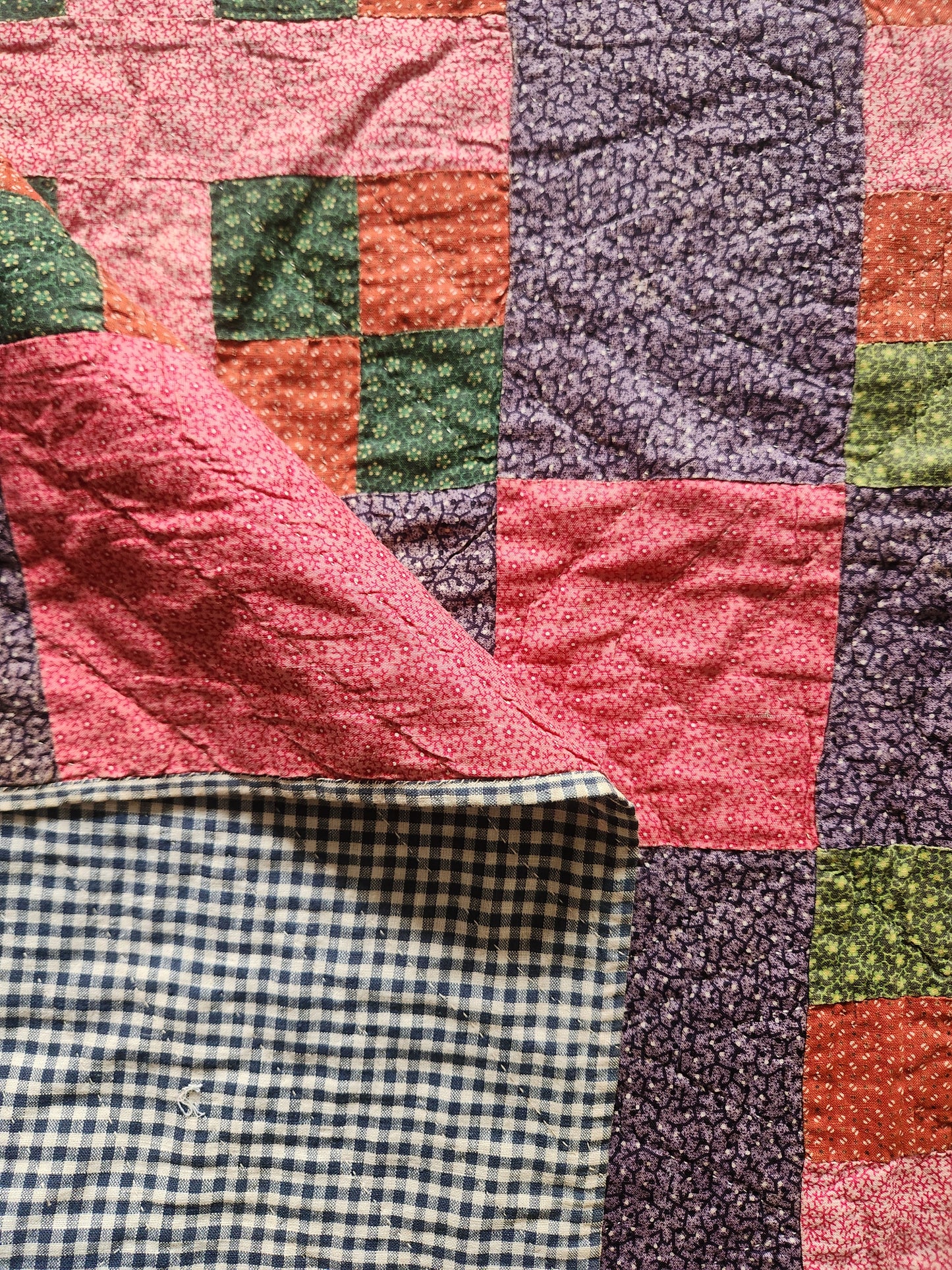 2 of 2, Antique Pennsylvania Style Calico Quilt