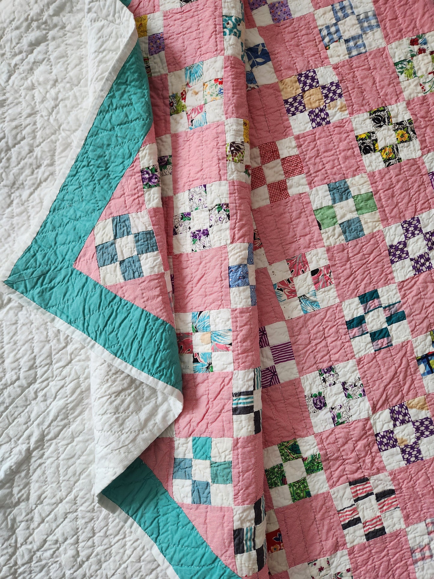 Vintage Nine Patch Quilt c1950