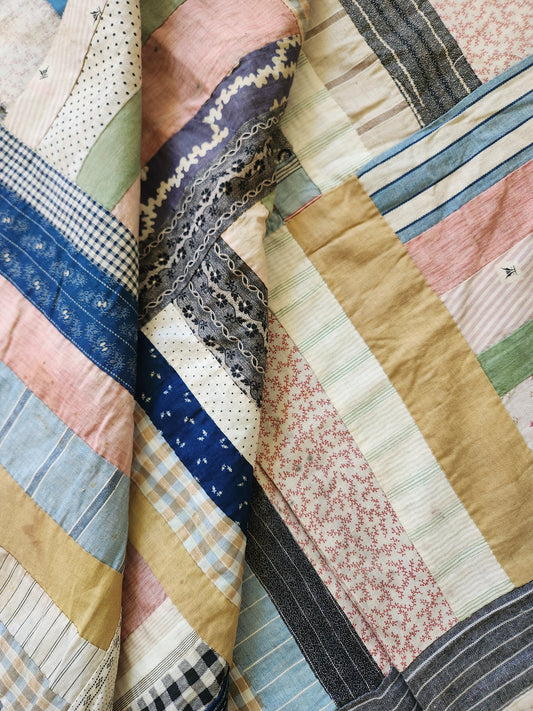 Strip Quilt Top c1920
