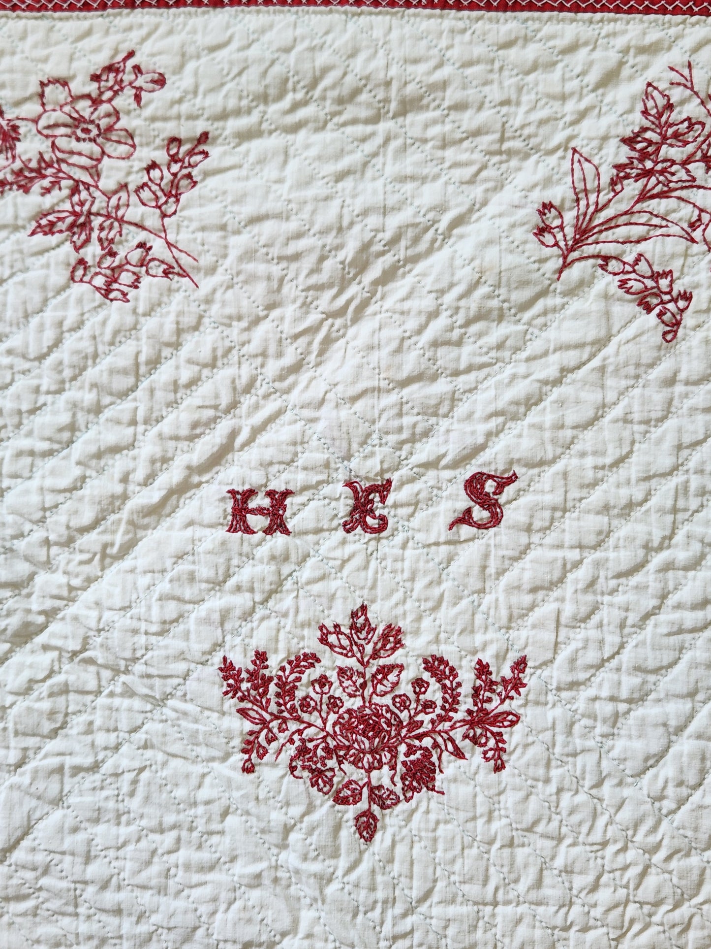 Antique Redwork Quilt, 1890