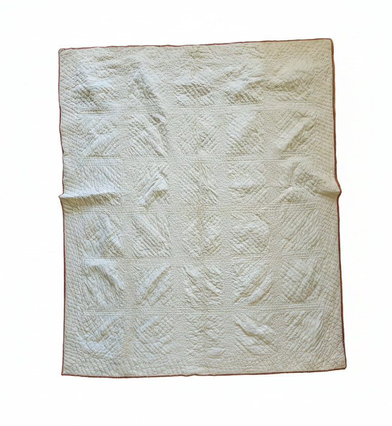 19th Century Pink, Chrome Orange, & Green Chimney Sweep Quilt
