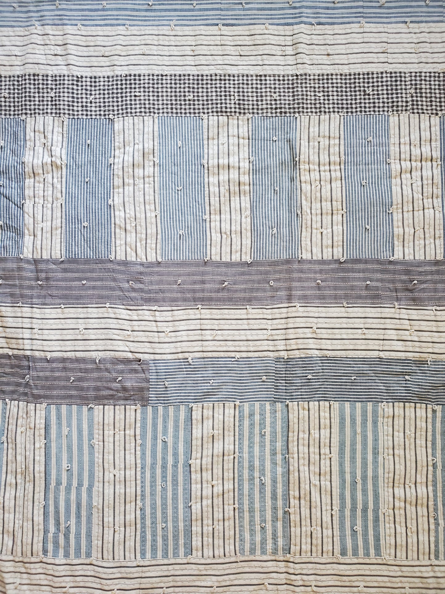 Hand Tied Shirting Quilt c1920