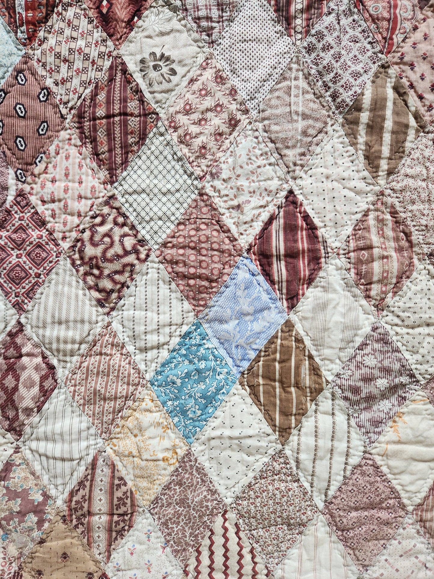 Antique Semi-Charm Diamond Quilt c1880