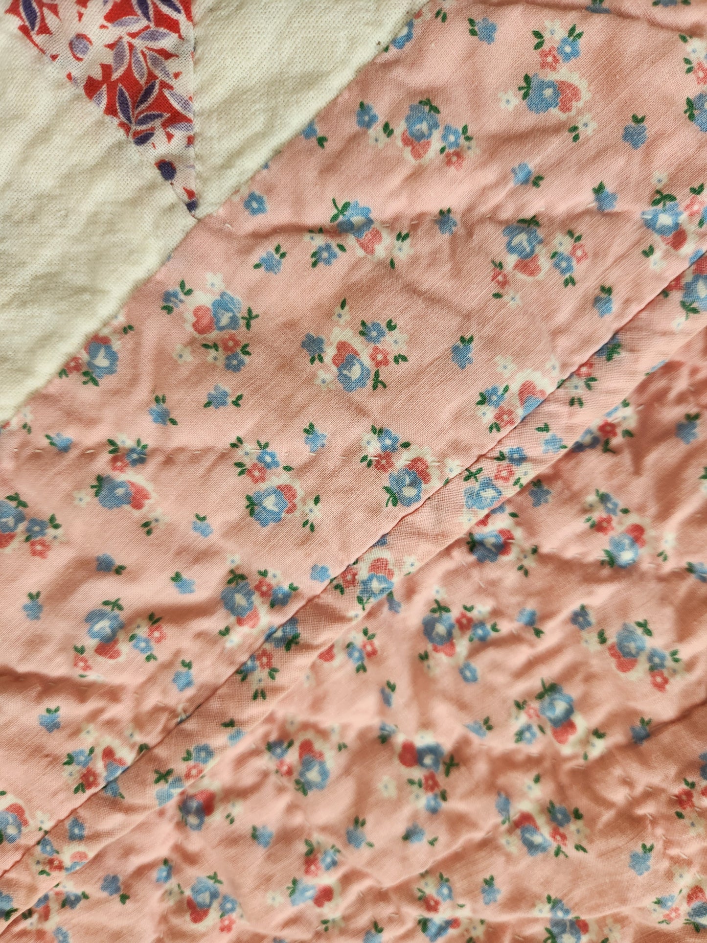 Vintage Feed Sack Patchwork Quilt c1940