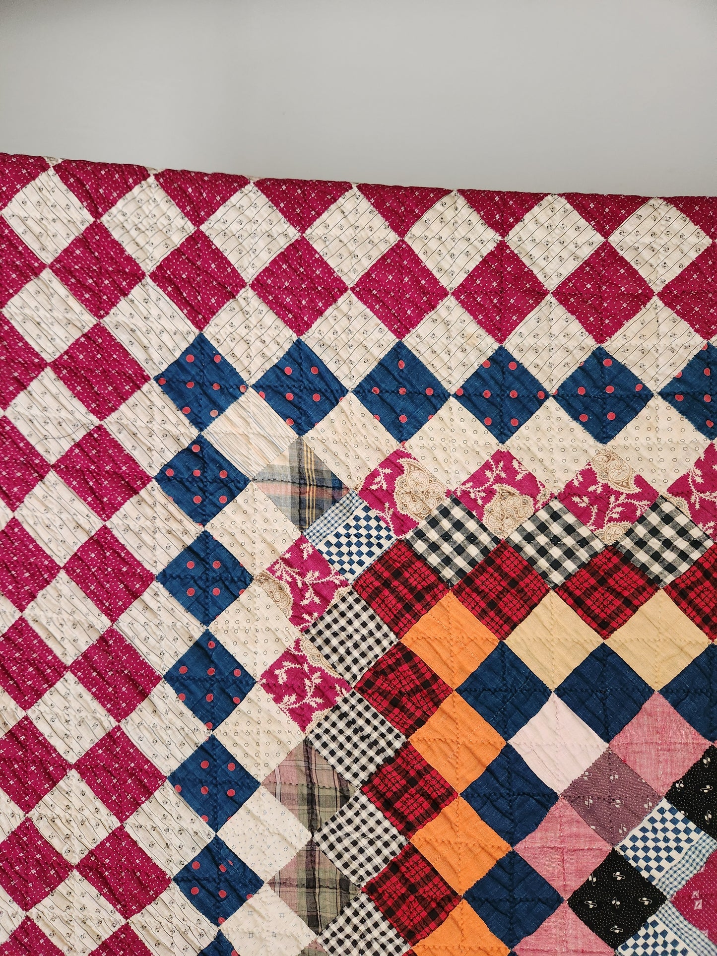 Antique Trip Around the World Quilt c1890