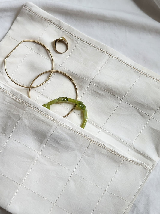 Handmade Window Pane Travel Bag from Antique Cloth