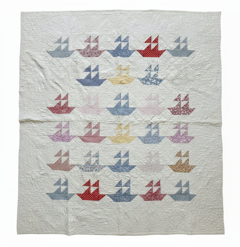 Vintage Sailboat Quilt c1940