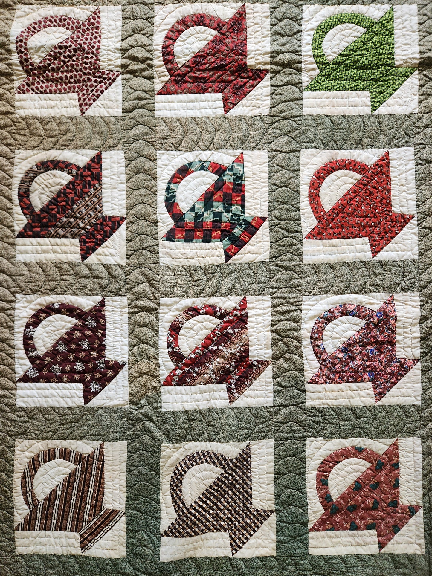 Antique 19th Century Baskets Quilt