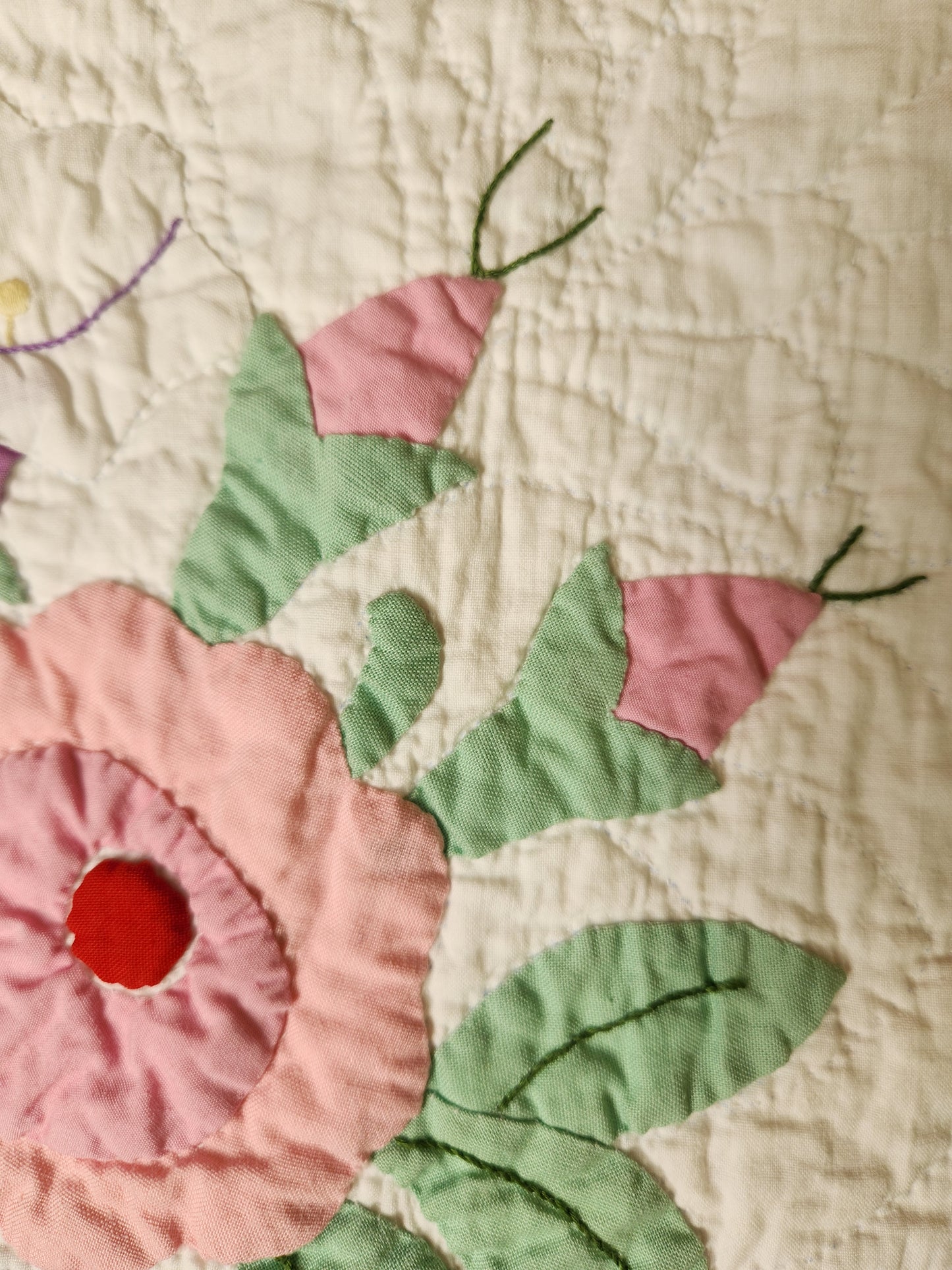 Vintage Flower Basket Quilt c1940