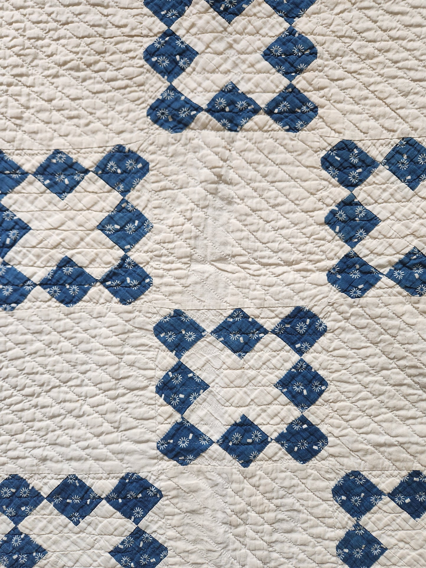 Antique 19th Century Indigo & White Patchwork Quilt