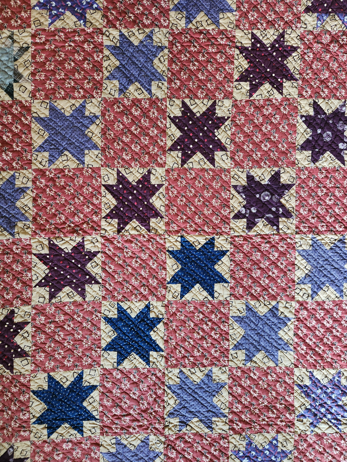 19th Century Purple Evening Star Quilt