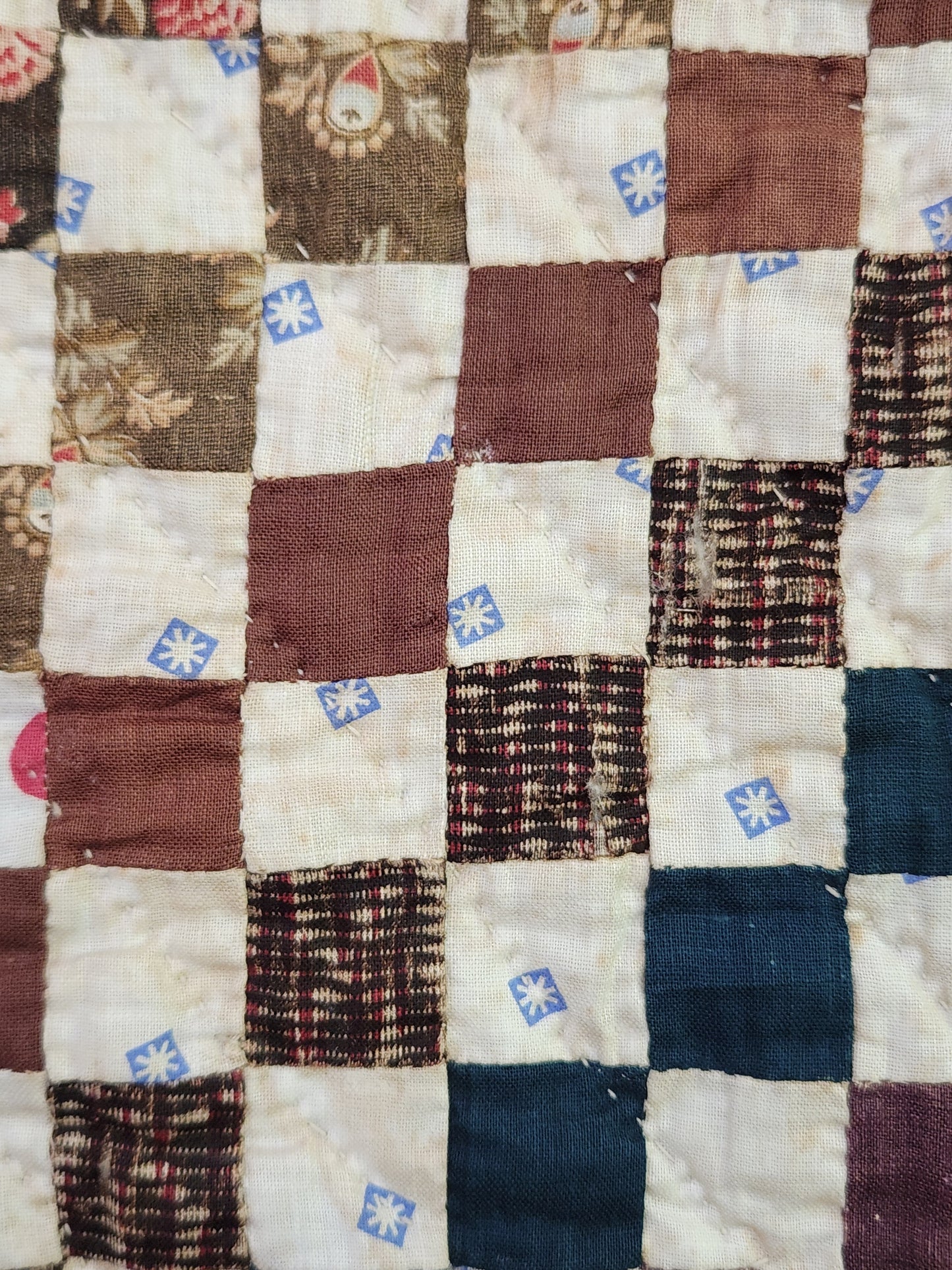 Inscribed Antique Postage Stamp Quilt c1911