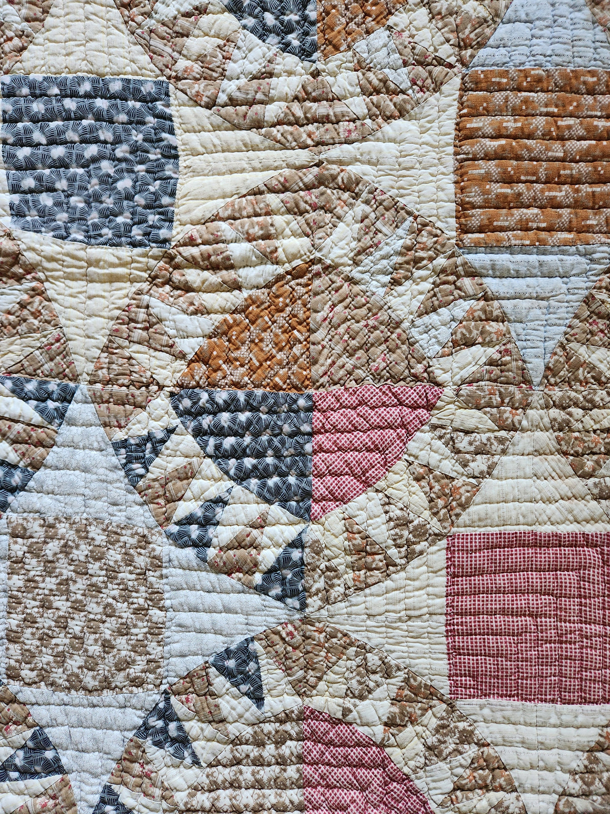 Antique Late 19th Century Sunflower Quilt