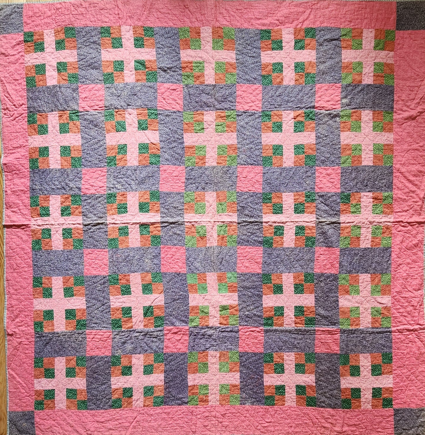2 of 2, Antique Pennsylvania Style Calico Quilt