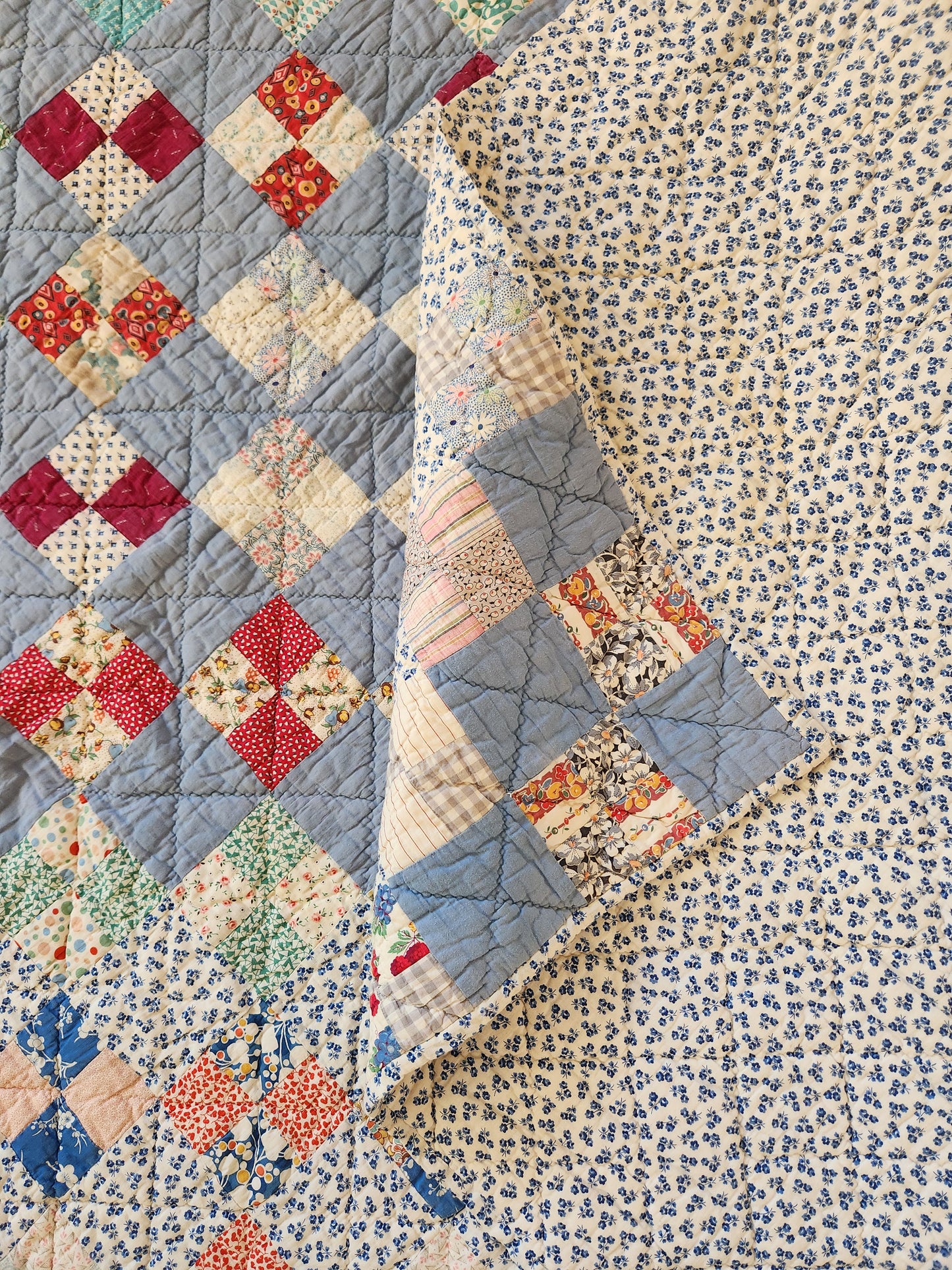 Vintage Feed Sack Quilt c1930