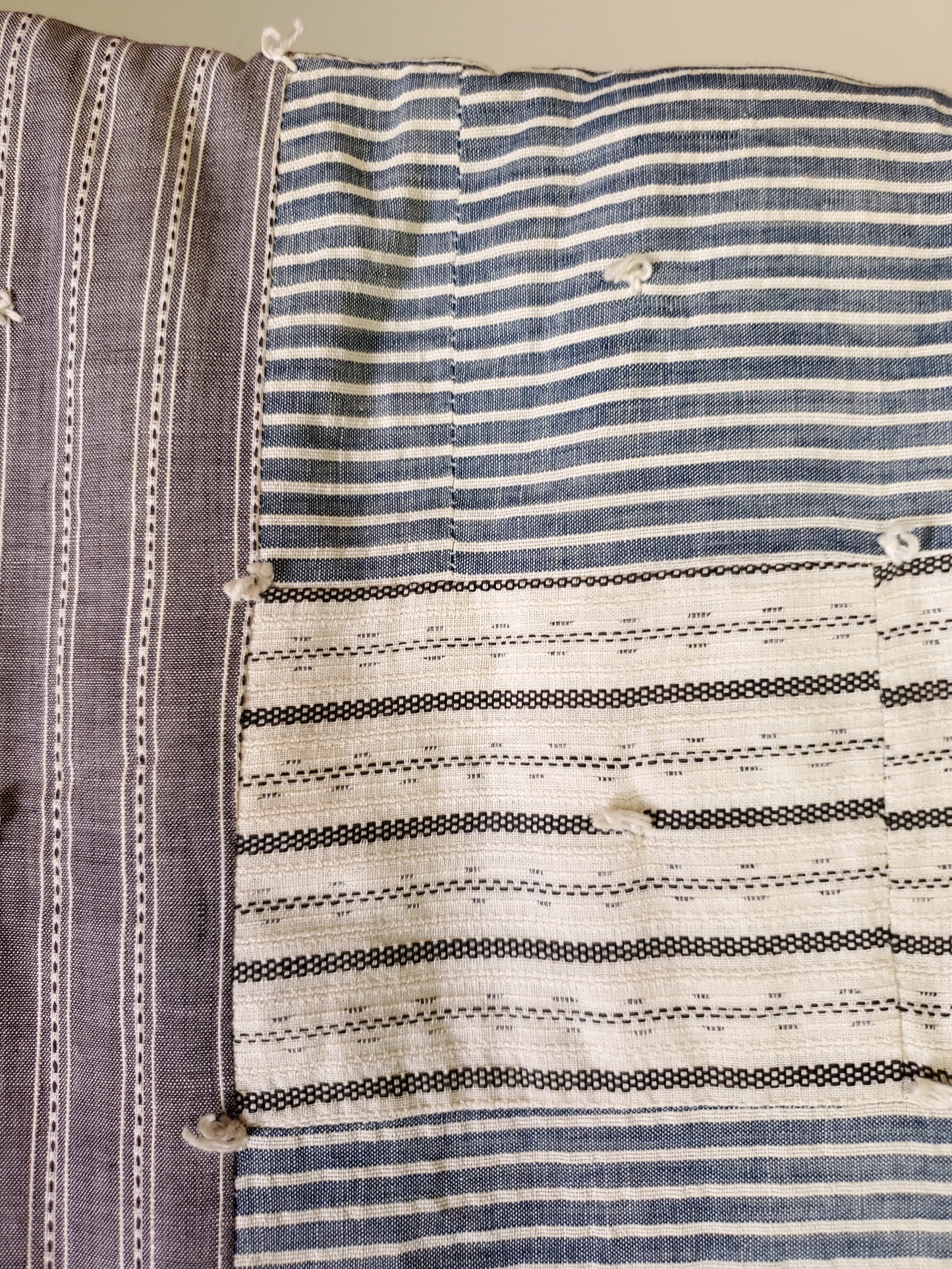 Hand Tied Shirting Quilt c1920