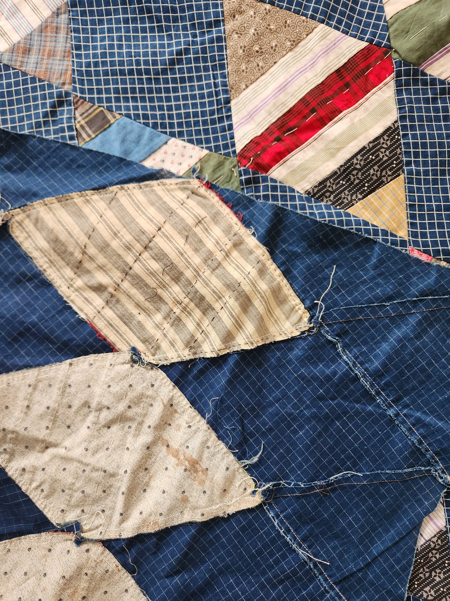 Antique Indigo Quilt Top c1890