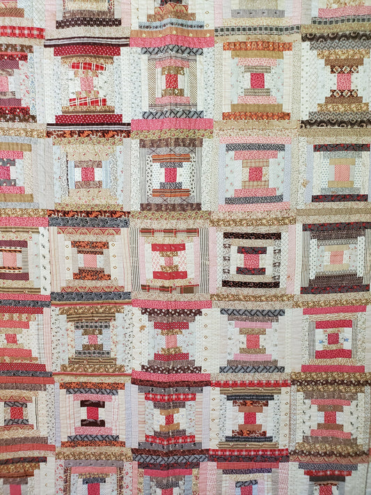 Antique Log Cabin Quilt c1890
