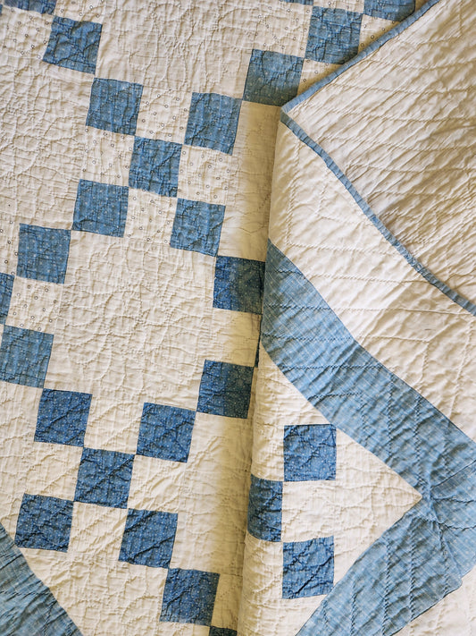 Nine Patch Crib Quilt c1890
