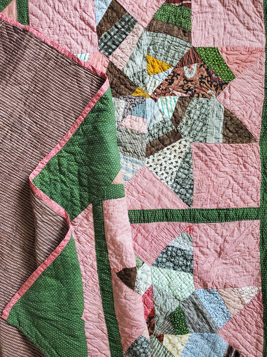 19th Century Star Antique Quilt ca 1870