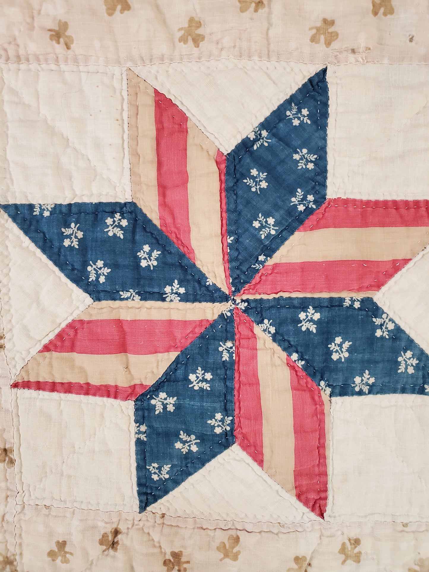 Antique 8 Point Star Quilt, ca 1900