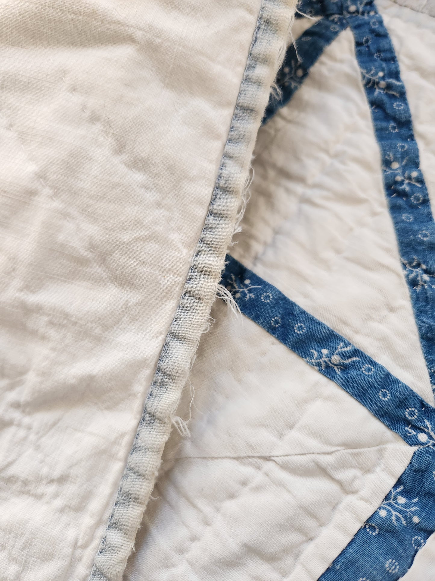 19th Century Blue and White Antique Quilt