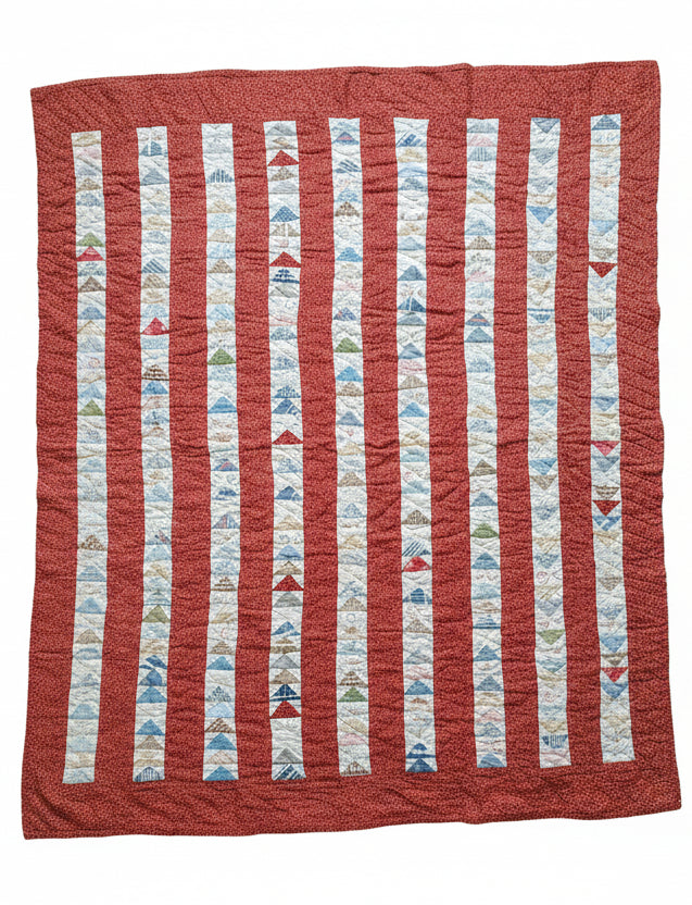 Flying Geese Bars Quilt C1890