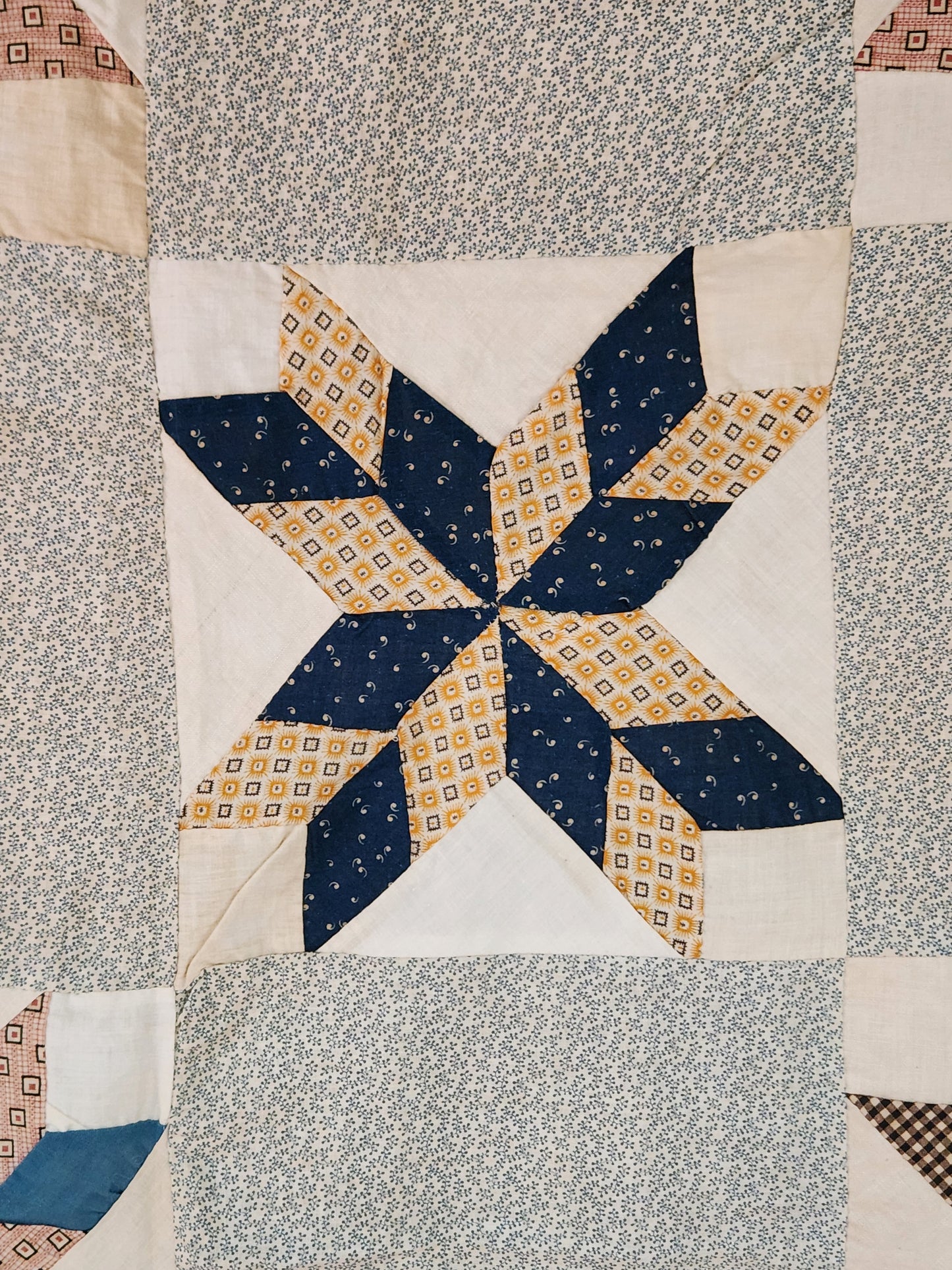 Vintage Stars Patchwork Quilt Top