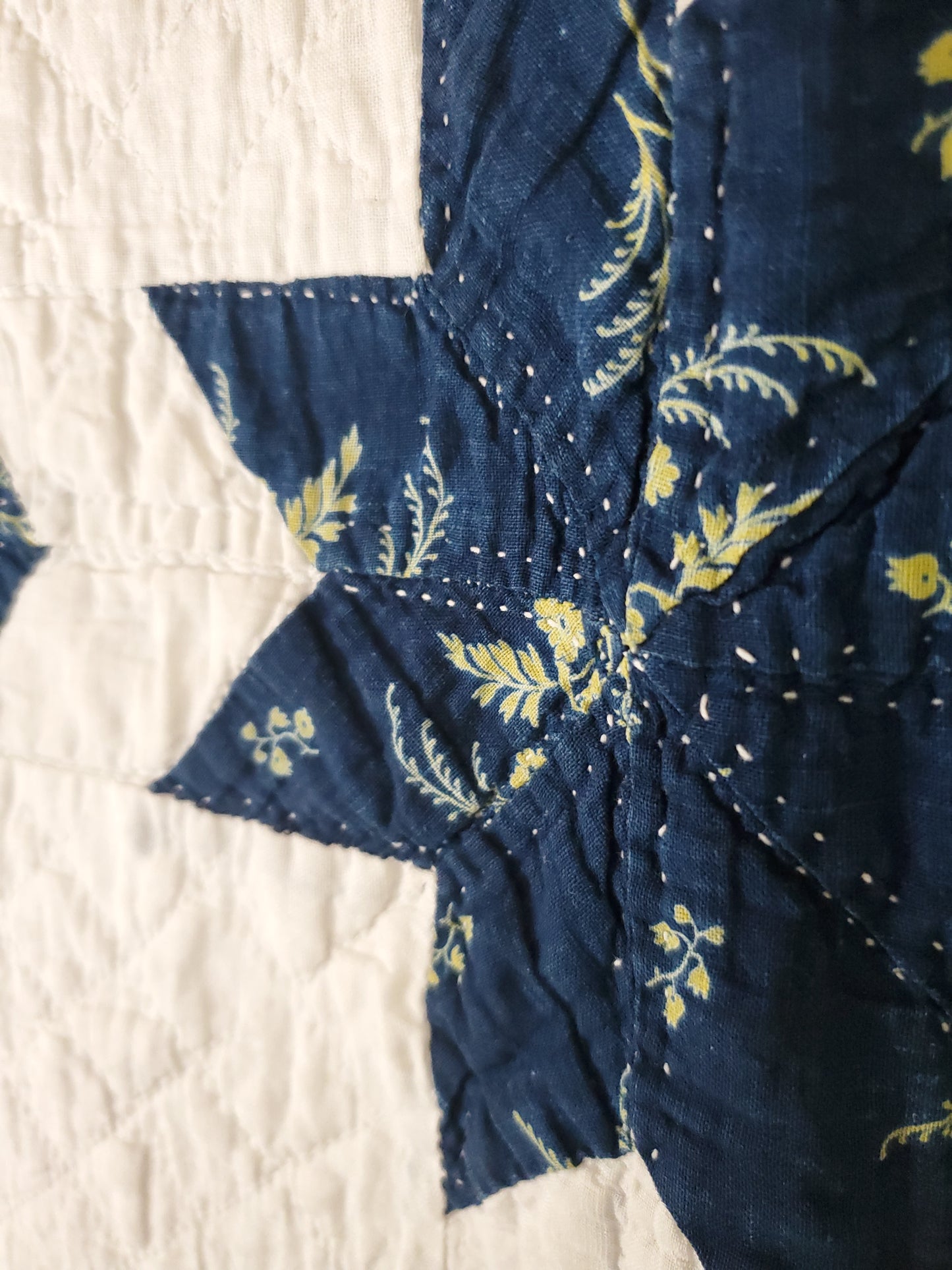 Lazy Daisy Indigo Antique Quilt