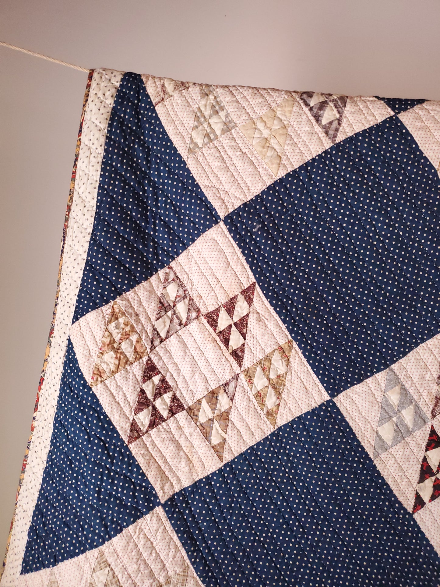 Indigo Antique Quilt, ca 1890