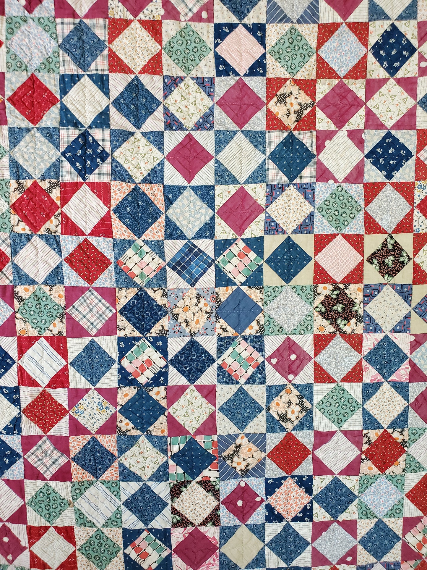 Square in a Square Vintage Quilt, ca 1930